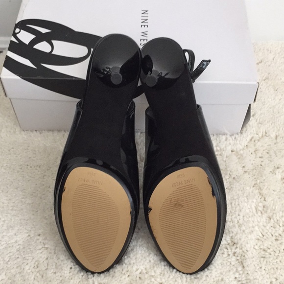 NWT(with box) Nine West black patent leather heels - Picture 5 of 8